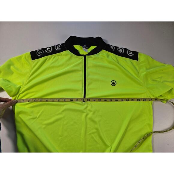 Canari size XXL 2XL high visibility neon yellow cycling 1/4 zip w/ pockets light - Picture 7 of 8